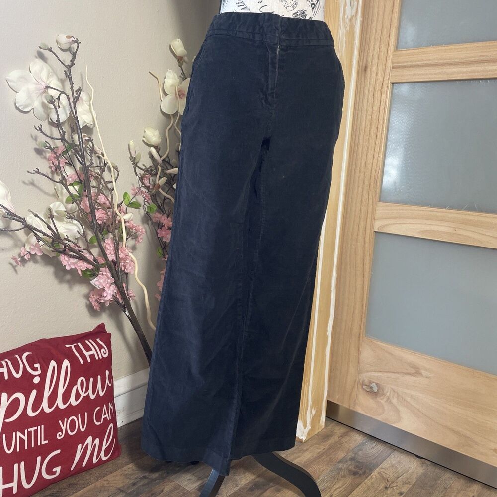 Talbots Bootcut Pants Womens 6 Stretch Mid-Rise Black Corduroy